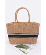 Faux Straw Tote Bag with Mixed Metal Accents - Stylish &amp; Versatile Acces... - $30.00