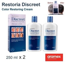 2 x Restoria Discreet Grey Hair Covering Hair Colour Restoring Cream 250ml - £34.76 GBP