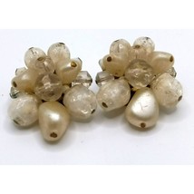 Vintage West Germany Marked Bead Cluster Clip On Earrings - £9.49 GBP
