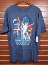 NEW Men&#39;s Star Wars Cotton Blend T-Shirt Crew Neck Blue Heather XL - £14.18 GBP