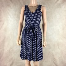 Ann Taylor Loft Blue Ditsy Floral V-neck Fit And Flare Knit Dress Size Xs - £11.24 GBP
