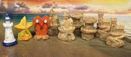 9 Miniature Fairy Garden Beach Lighthouse Sandcastles Star Fish Flip Flo... - £9.96 GBP