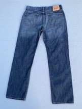 Levi Strauss 514 Jeans 35x32 Blue Denim Whisker Straight Leg Relaxed Tag 36x34 - £18.05 GBP