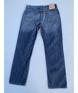 Levi Strauss 514 Jeans 35x32 Blue Denim Whisker Straight Leg Relaxed Tag... - $22.64