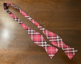Pink Black White Cotton Plaid Bow Tie - £9.00 GBP