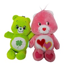 Care Bears Love A Lot Good Luck Bear Plush Lot Of 2 Stuffed Animal 6&quot; 7&quot; - £18.83 GBP