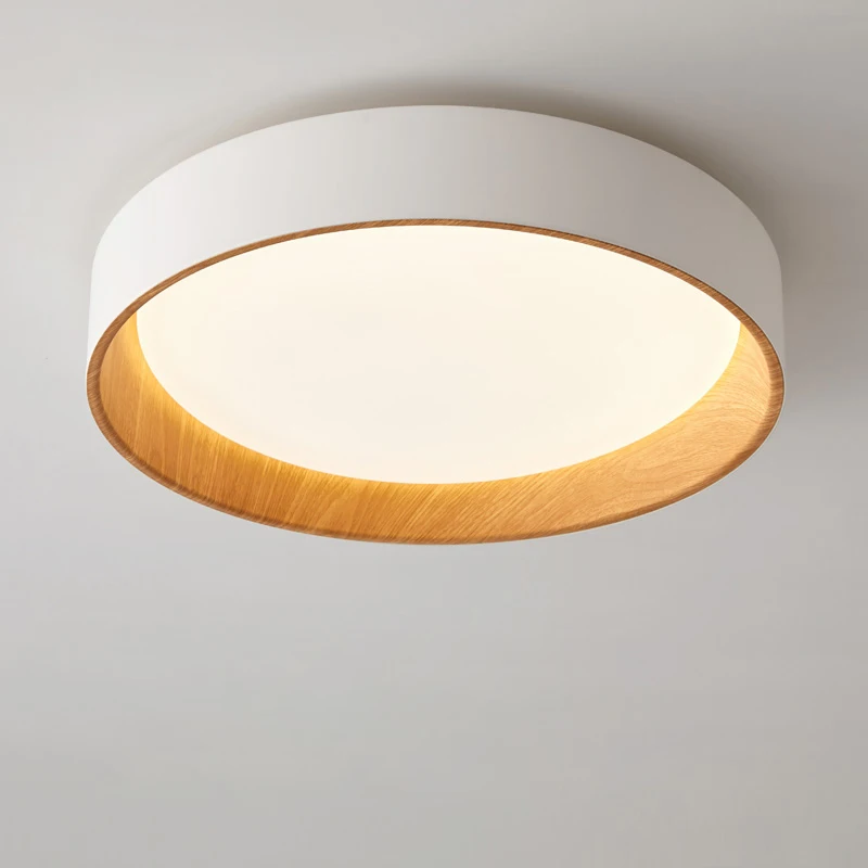 Ndeliers ultra thin round living room lighting lamp simple household solid wood ceiling thumb200