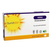 SunVit-D3 Vitamin D 400iu Film Coated Tablets x 28 Vegetarian/Halal Approved - £4.94 GBP