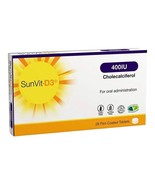 SunVit-D3 Vitamin D 400iu Film Coated Tablets x 28 Vegetarian/Halal Appr... - $8.46 CAD