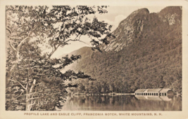 White Mountains~Profile LAKE-EAGLE CLIFF-FRANCONIA Notch~Chisholm Photo Postcard - £5.51 GBP