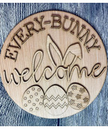 Every Bunny Welcome Easter Wood Door Hanger Blank 16 inches - $344.23 MXN