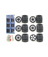 Black Replacement Wheels &amp; Tires Set Rims For 1/24 Scale Cars And Trucks... - £27.23 GBP