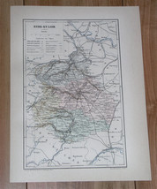 1887 Original Antique Map Of Department Of EURE-ET-LOIR Chartres / France - $25.41