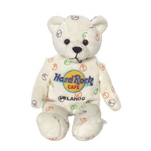 Hard Rock Cafe Orlando Peace Sign Teddy Bear Plush Stuffed Animal 2004 9&quot; - $261.55 MXN