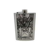 8oz - The Lovers Tarot Card - SS Flask L1 - £17.22 GBP