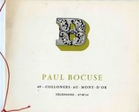 Paul Bocuse Menu Cover Collonges au Mont d&#39;Or France 3 Michelin Stars Ol... - £45.37 GBP