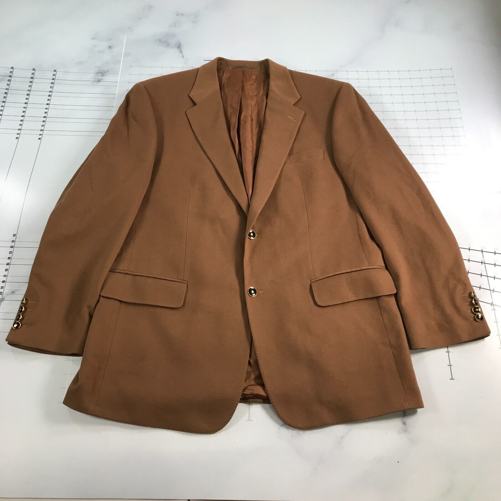 Billy Higgins Kaschmir Blazer SPORTS Mantel Herren Eu 54R US 44R Brown Loro - £111.86 GBP