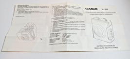 Casio W-900 Portable Cassette Tape Player Instruction Manual English and... - $9.49