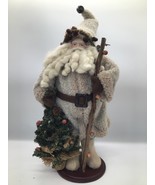 Vintage Old World Christmas Santa Claus Figure With Tree and Staff 18&quot; - $33.66