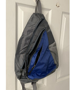 Sling Bag Lightweight Shoulder Bag Travel Hike Backpack Unisex Gray W Bl... - $22.25 CAD