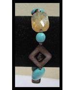 Premium Designs Turquoise Blue &amp; Earth Tones Beaded Stretch Bracelet - $282.06 MXN