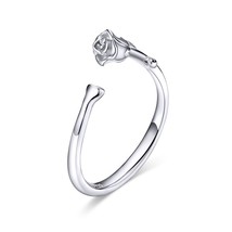 WOSTU 100% 925 Sterling Silver Sticky Cat with Long Tail Finger Ring For Women A - £12.70 GBP