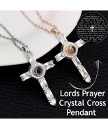 Prayer Crystal Cross Necklace | Silver Cross Projection Necklace | Praye... - $18.75