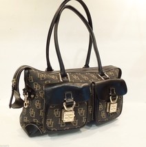 Dooney &amp; Bourke signature handbag purse Barrel Gray Tan CARGO - $44.55