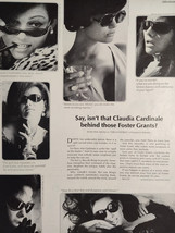 1965 LOOK Ad Isn&#39;t That CLAUDIA CARDINALE Behind Those Foster Grants? - $10.80