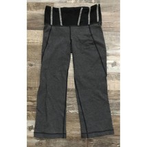 Lululeon Size 4 Gray &amp; Black Capri Athletic Leggings - $22.23