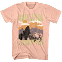 Badlands Bison Men&#39;s Dusk T Shirt National Park South Dakota Red Rock Canyons - £22.26 GBP+