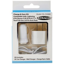 Ultralast Cel-chg8w Charge &amp; Sync Kit With Lightning To Usb Cable (white) - £20.04 GBP