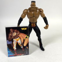 WCW Wrestling Booker T Figure Marvel ToyBiz Smash N Slam Series w/ Topps Card - £10.94 GBP