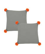 SOGA 2X 45cm Ribbed Knit Pillowcase with Pom-Poms (Light Gray) - $91.31 CAD
