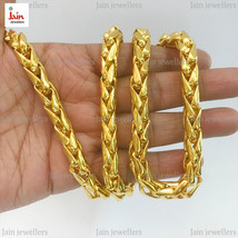 REAL GOLD 18 Kt, 22 Kt Gold Wheat Chunky Heavy Men Necklace Chain 8.06MM... - £9,768.45 GBP+