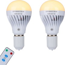 Bsod Rechargeable Light Bulbs, Led Magic Bulb With Remote, Warm White 2 Pack - $38.93