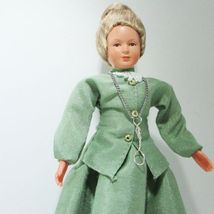 Dressed Victorian Lady Doll 11 1107 Sage Green Caco Flexible Dollhouse Miniature - £30.76 GBP