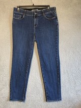 Eddie Bauer Women&#39;s Slightly Curvy Slim Straight Dark Wash Jeans Size 16W - $14.85