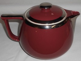 Hall China VINTAGE 2 ½ QT Oversized BURGUNDY TEAPOT Made in USA - £38.93 GBP