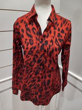Chicos Animal Print Women Size 0 Long Sleeve Shirt - £11.91 GBP