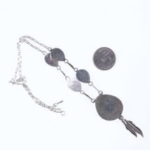 Vintage Navajo Claw and feather sterling onyx necklace - £87.03 GBP