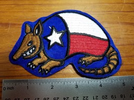 Embroidered Large 5&quot; Texas Flag Armadillo Patch Native Texan Biker Lone Star B2 - $6.75