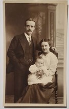 RPPC Darling Family Photo Baby Holding Antique Doll Mom Edith Postcard H27 - £11.94 GBP