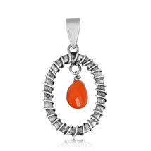 Artisan Crafted Sterling Silver Sterling Carnelian Drop pendant Jewelry - £14.52 GBP