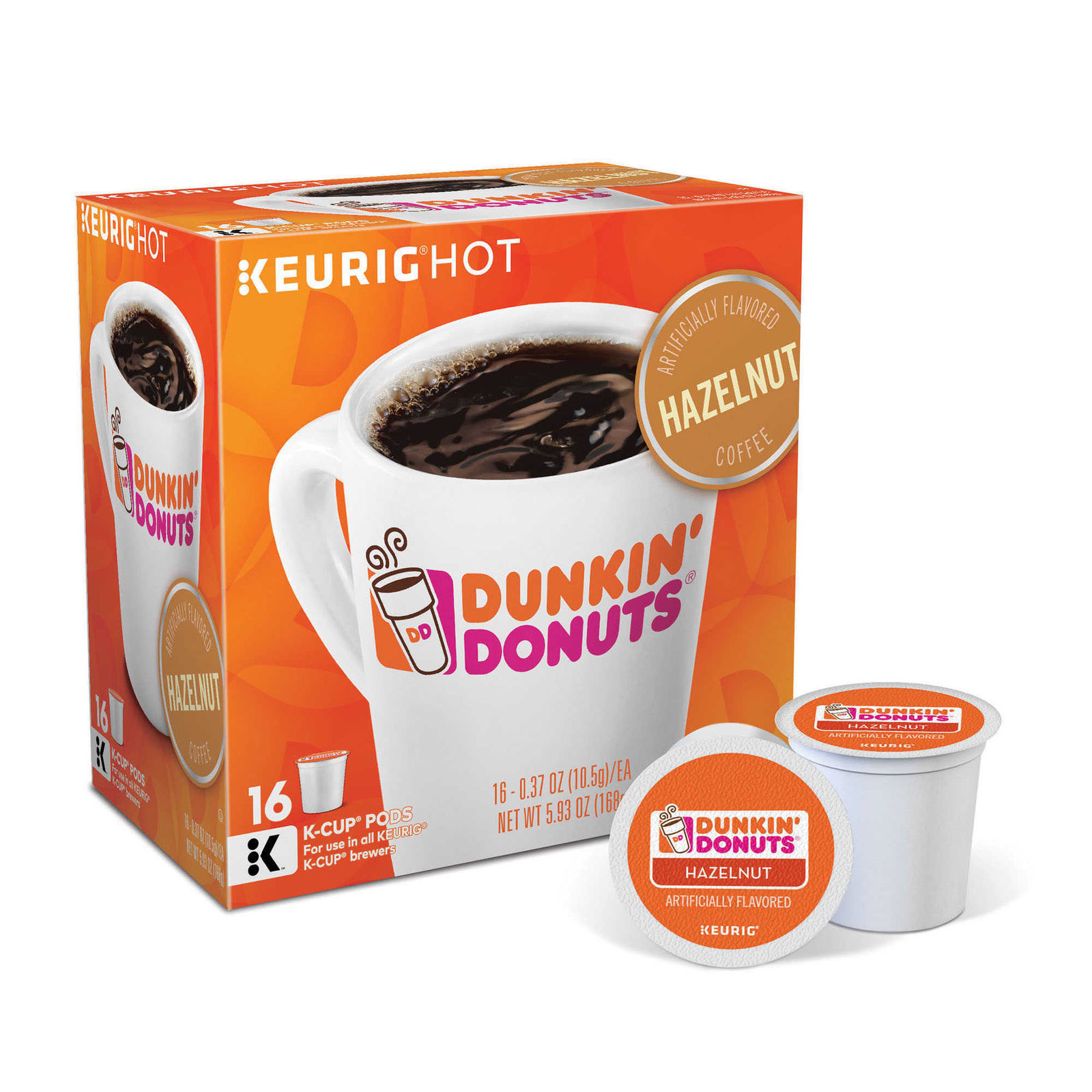 Dunkin&#39; Donuts Hazelnut Coffee 16 to 110 Count Keurig K cup Pick Any Qua... - $19.69+