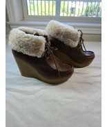 Forever 21 Faux Fur Lined Wedge Ankle Booties - - £9.59 GBP