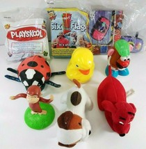 Lot of 9 Wendys Kids&#39; Meal Toys: Playskool, Six Flags, Curious George, Clifford - £4.70 GBP