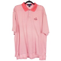Byron Nelson Eleven Straight Polo Shirt XL Mens Eagles Bluff Striped Salmon Pink - £19.17 GBP