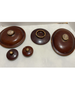 Hull Pottery Brown Oven Proof USA extra Lids 5pc set - €47,98 EUR