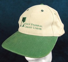 B&amp;W Federal Credit Union Golf Hat Adjustable Beige Ball Cap 100% Cotton - $9.47